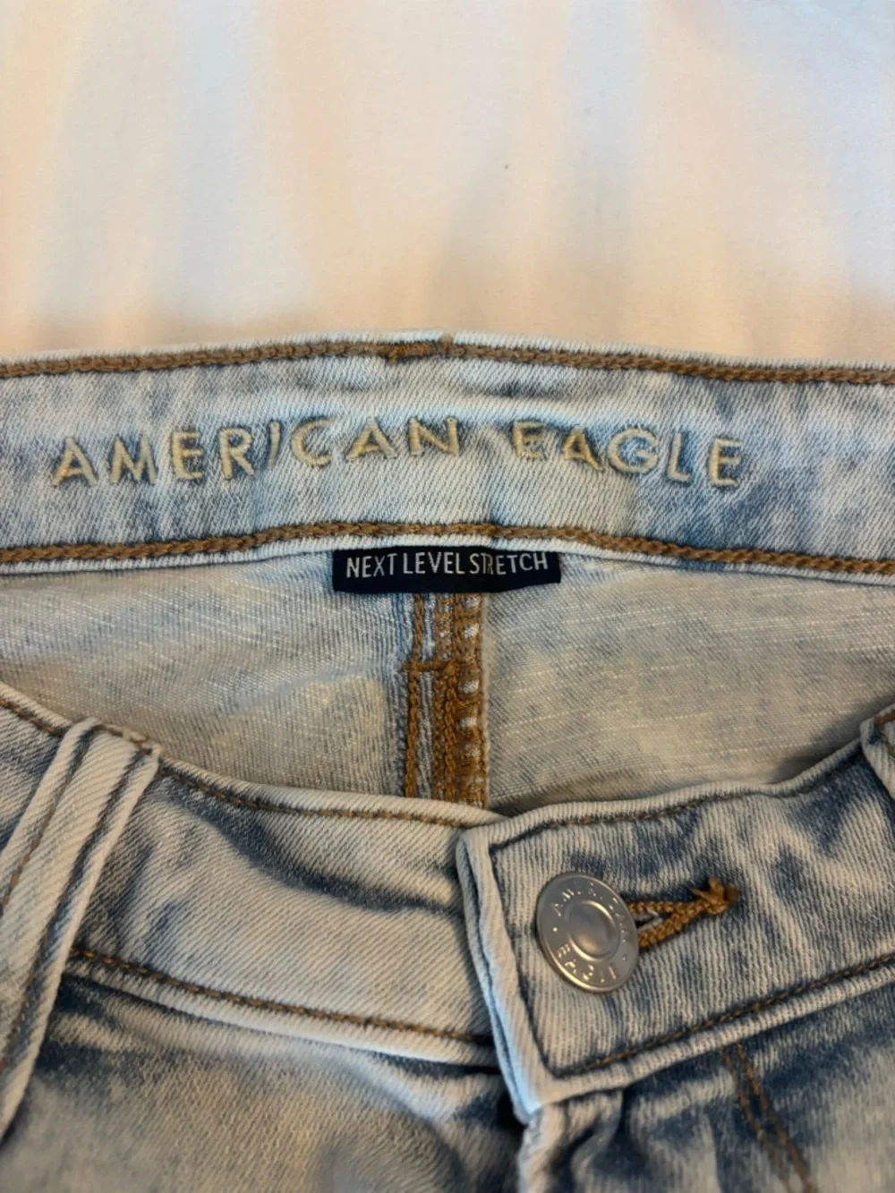 American Eagle Next Level Stretch Jeans Size 12 Regular Light Wash Skinny - Picture 6 of 8
